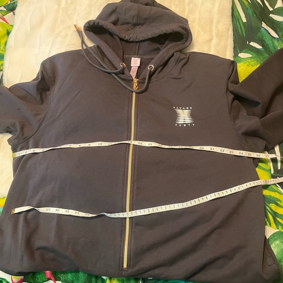 Savage x Fenty 2X Plus Dark Grey Zip Forever Hooded Onesie Romper Fall Jumpsuit - Picture 6 of 9